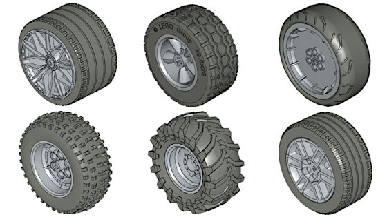 Lego technic discount wheels and tires